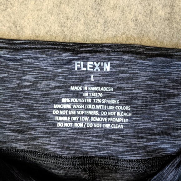 Flex'n Women's Dark Gray Leggings Size L NWT - Picture 2 of 8